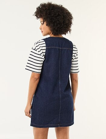 Robe denim sans manches en coton