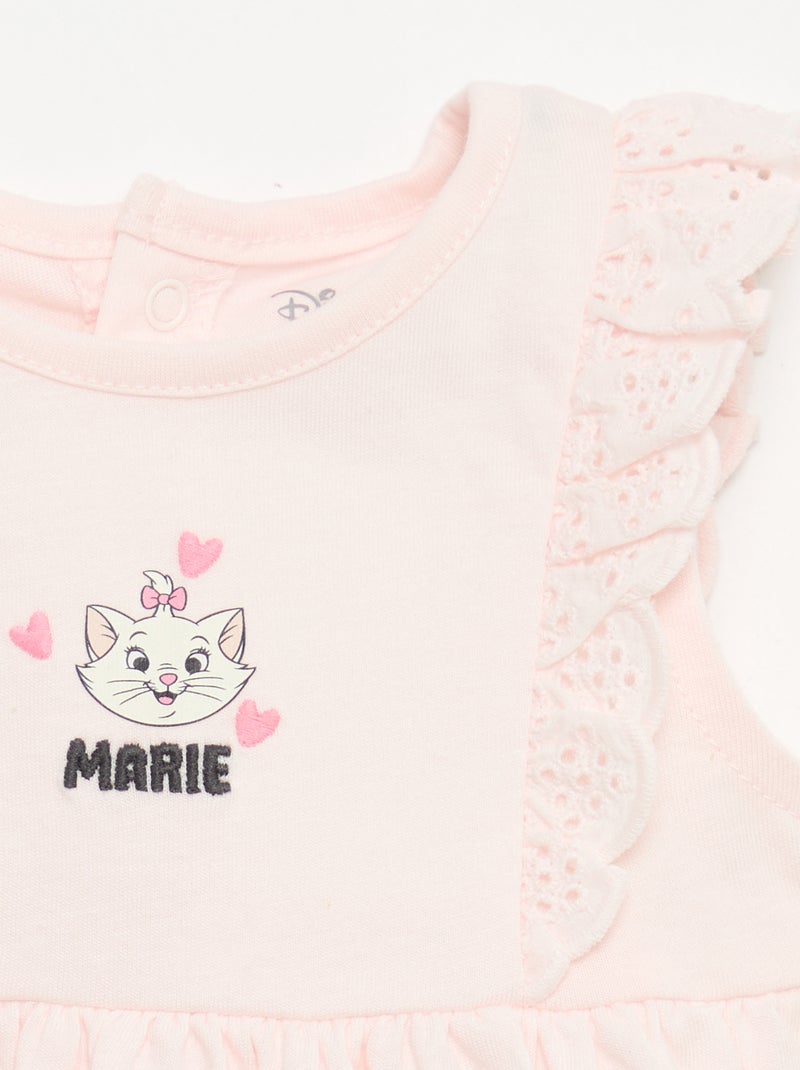 Robe 'Disney' unie sans manches avec volant sur le plastron Rose - Kiabi