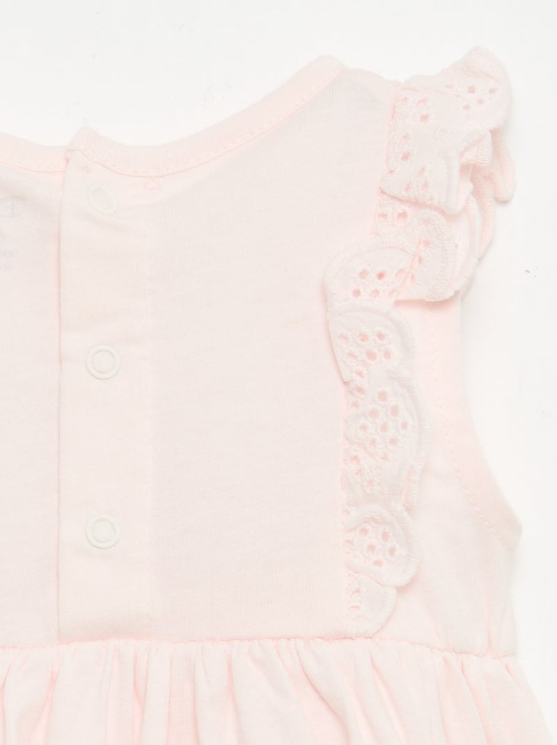 Robe 'Disney' unie sans manches avec volant sur le plastron Rose - Kiabi