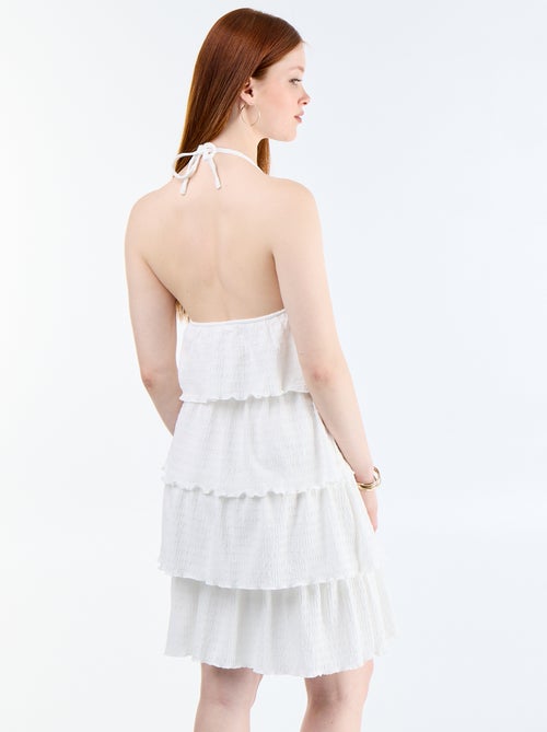 Robe dos nu en maille gaufrée à étages - Kiabi