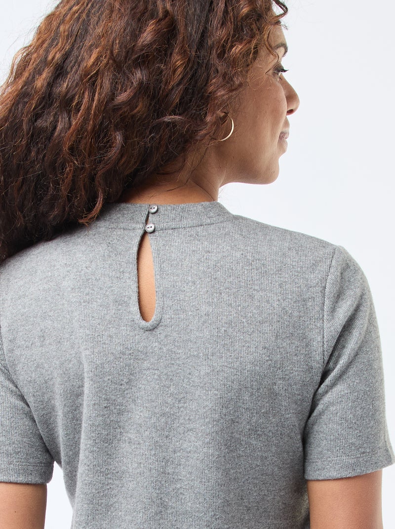 Robe droite en maille doudou Gris - Kiabi