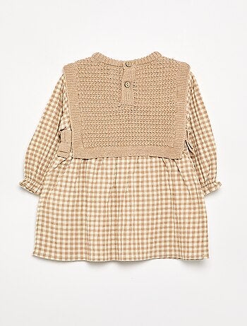 Robe effet 2 en 1 avec haut en maille tricot