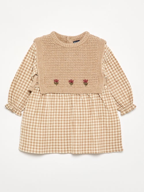 Robe effet 2 en 1 avec haut en maille tricot - Kiabi Robe effet 2 en 1 avec haut en maille tricot - Kiabi