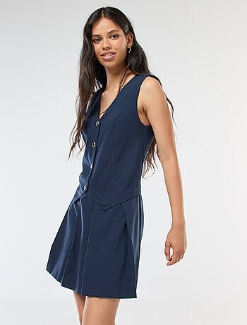 Robe effet 2 en 1 gilet de costume + jupe