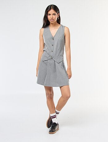 Robe effet 2 en 1 gilet de costume + jupe