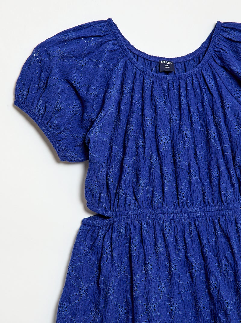 Robe en broderie anglaise Bleu - Kiabi