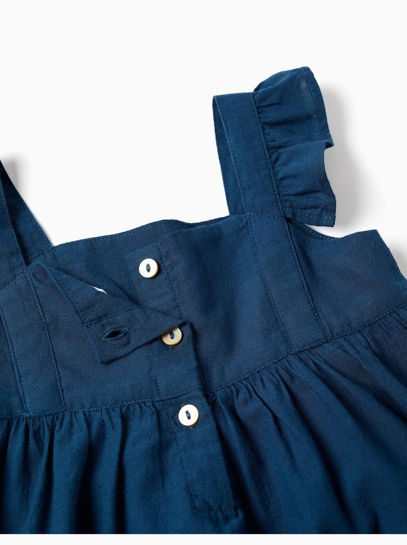 Robe en coton avec bretelles à volants You&Me Bleu Bleu - Kiabi