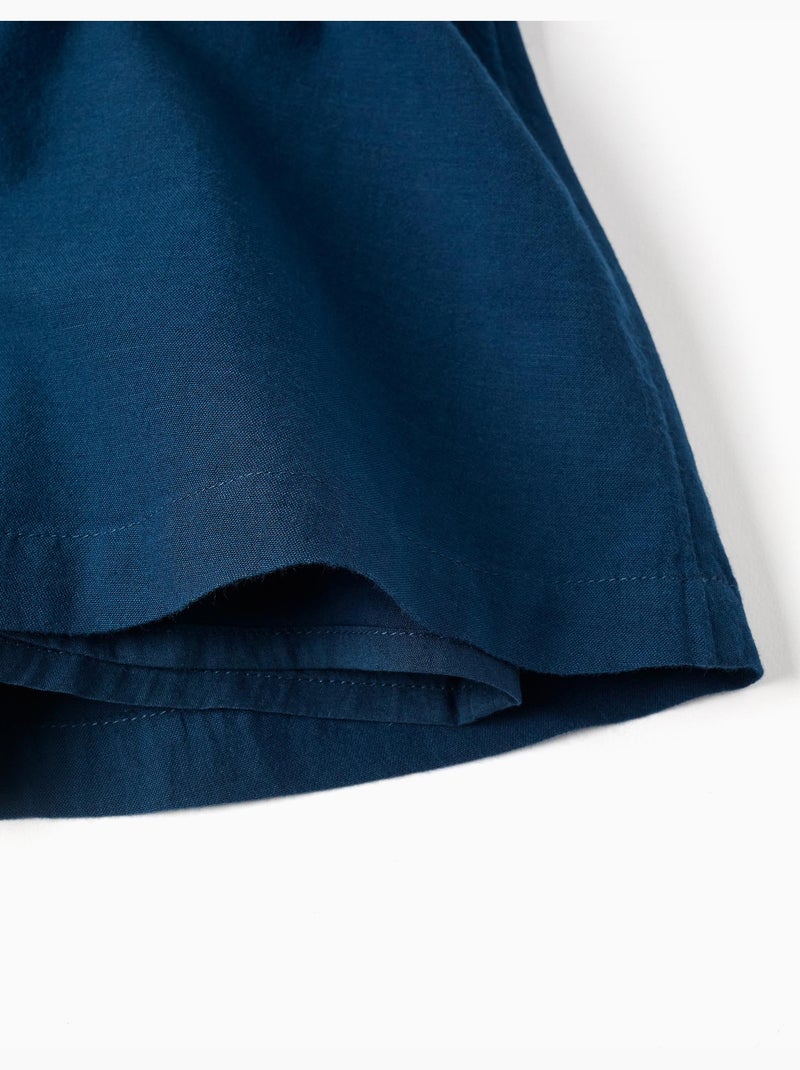 Robe en coton avec bretelles à volants You&Me Bleu Bleu - Kiabi