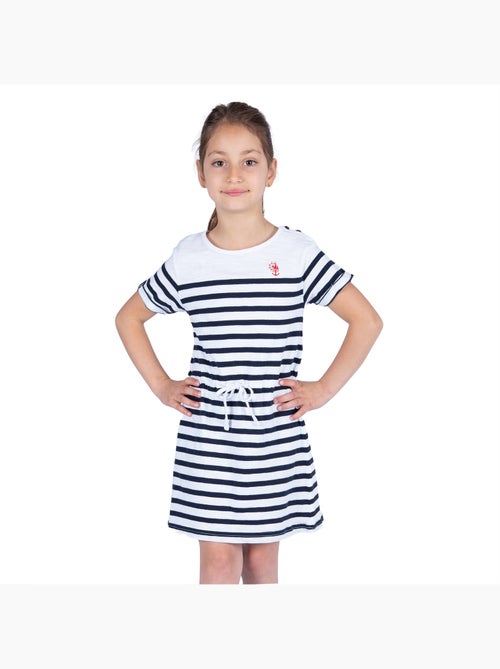 Robe en coton léger 'Breizh Océan', Robe pour fille à rayures - Kiabi