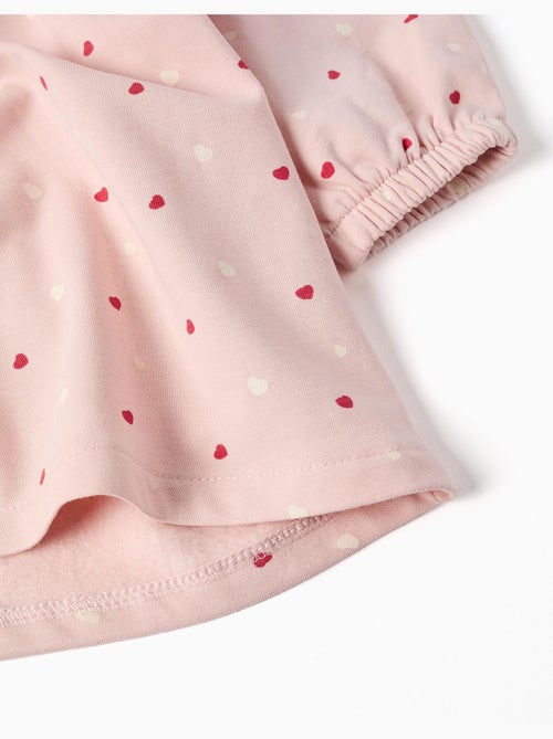 Robe en coton peigné avec motif cœur - Kiabi