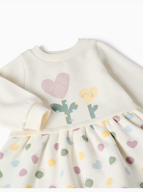 Robe en coton peigné avec motif de cœurs et de pois - Kiabi