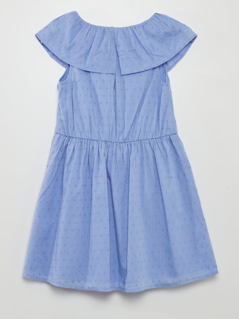 Robe en coton plumetis Bleu - Kiabi