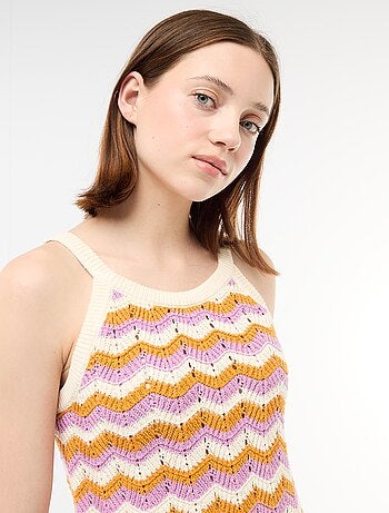 Robe en crochet tricolore