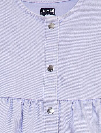 Robe en denim avec manches courtes volantées