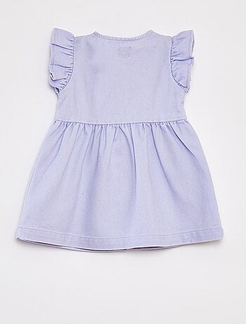 Robe en denim avec manches courtes volantées