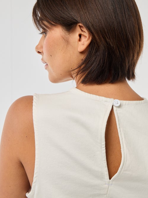 Robe en denim courte sans manches - Kiabi