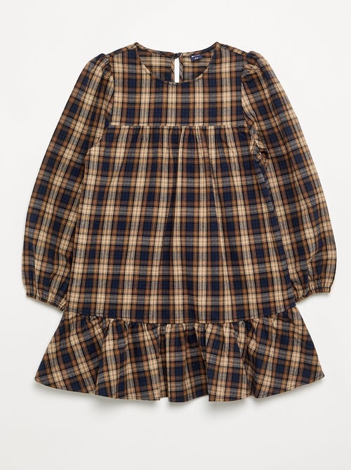 Robe en flanelle à manches longues - Kiabi