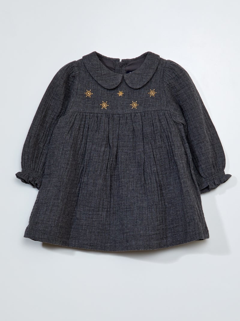 Robe en flanelle Gris - Kiabi