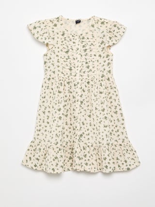 Robe en gaze de coton et imprimée
