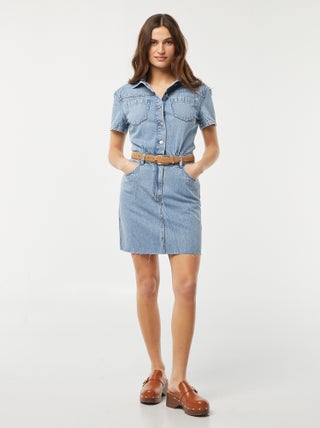 Robe en jean à boutonner