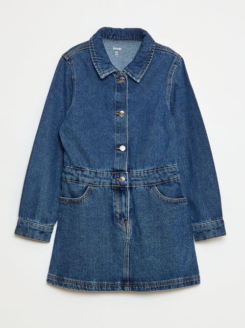 Robe en jean avec ouverture pressionnée - Kiabi
