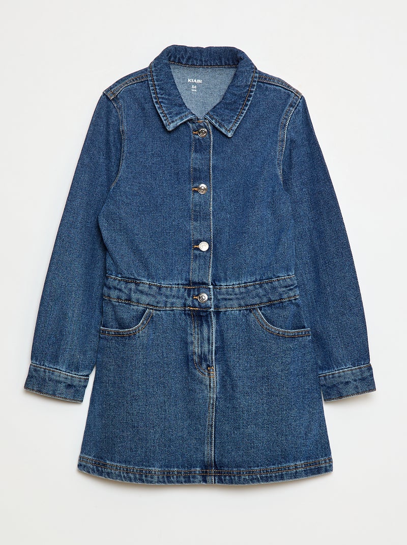Robe en jean avec ouverture pressionnée Bleu - Kiabi