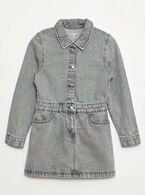 Robe en jean avec ouverture pressionnée - Kiabi