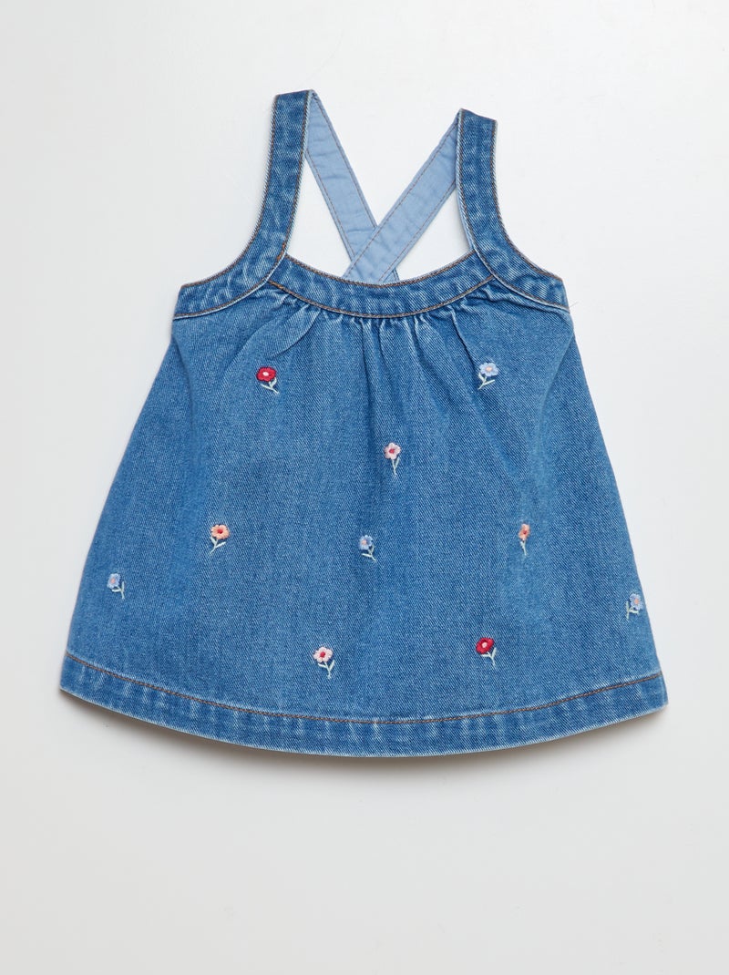 Robe en jean forme chasuble Bleu - Kiabi