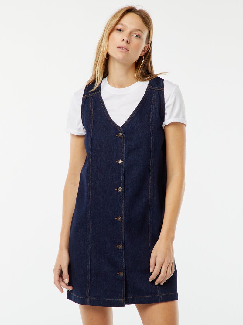 Robe en jean sans manches Bleu - Kiabi