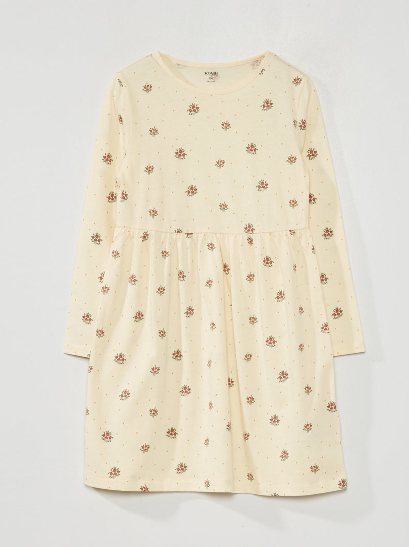 Robe en jersey avec imprimé Ecru - Kiabi