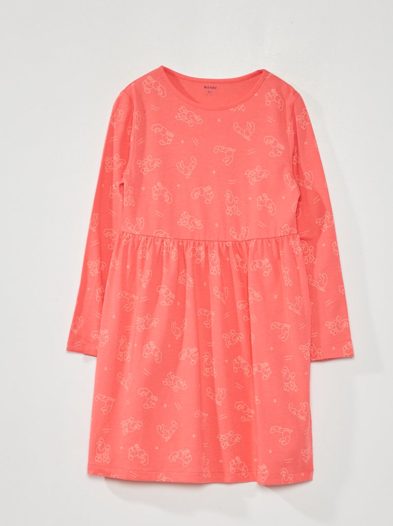 Robe en jersey avec imprimé Rose - Kiabi