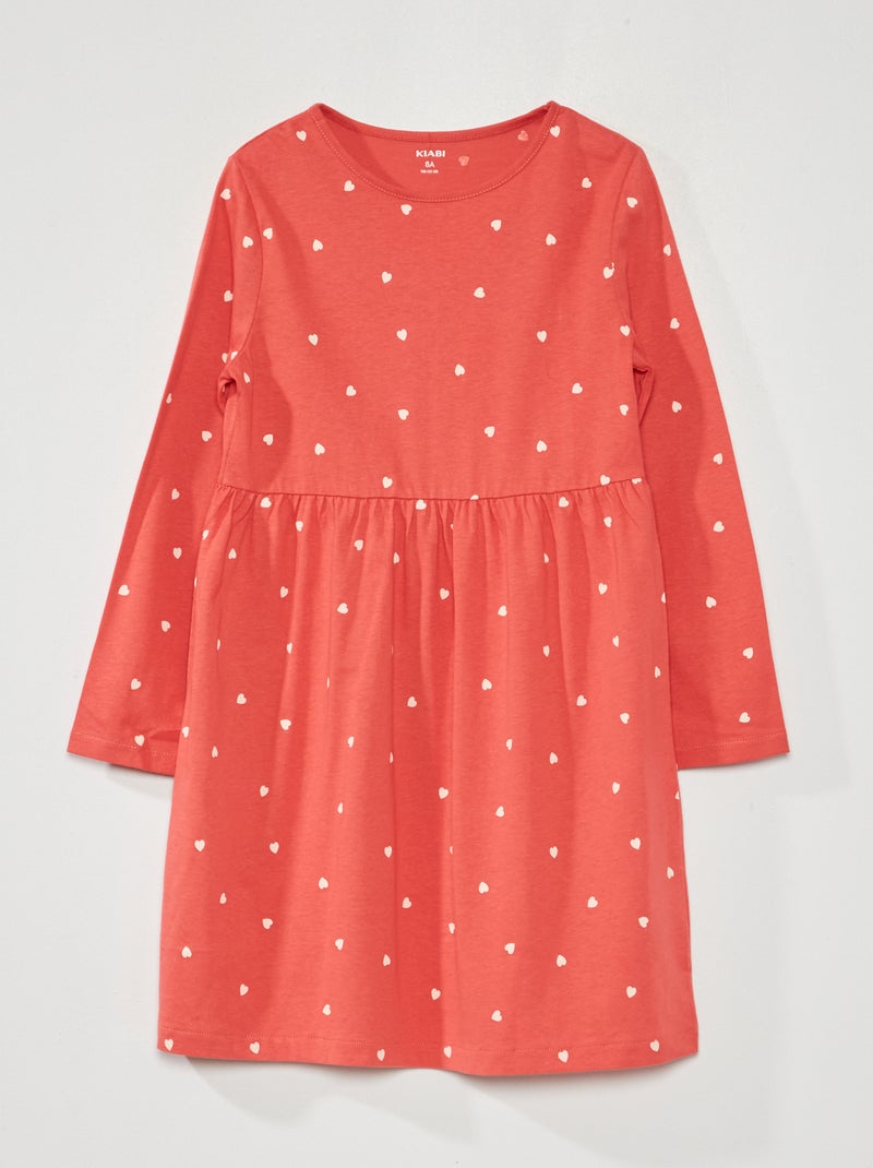 Robe en jersey avec imprimé Rouge 'cœurs' - Kiabi
