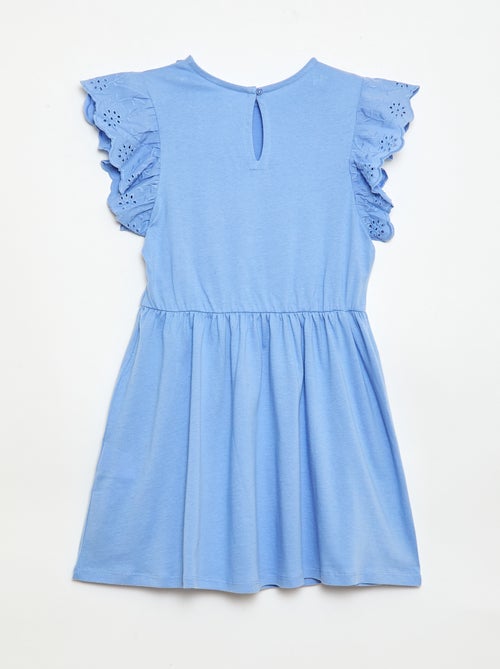 Robe en jersey avec manches courtes en broderies anglaises - Kiabi