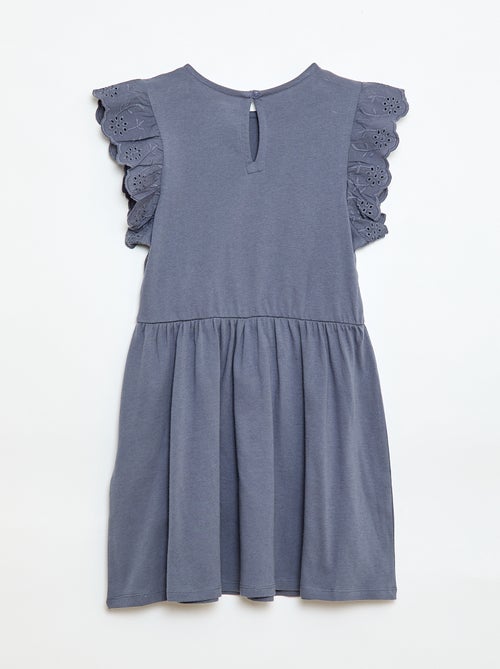 Robe en jersey avec manches courtes en broderies anglaises - Kiabi