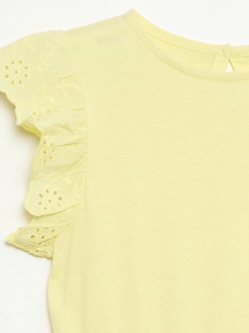 Robe en jersey avec manches courtes en broderies anglaises - Kiabi