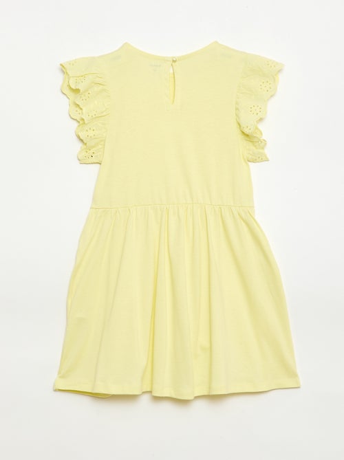 Robe en jersey avec manches courtes en broderies anglaises - Kiabi