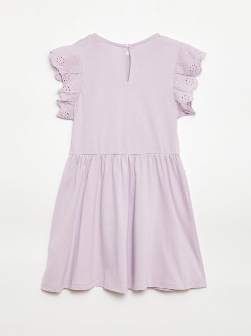 Robe en jersey avec manches courtes en broderies anglaises - Kiabi