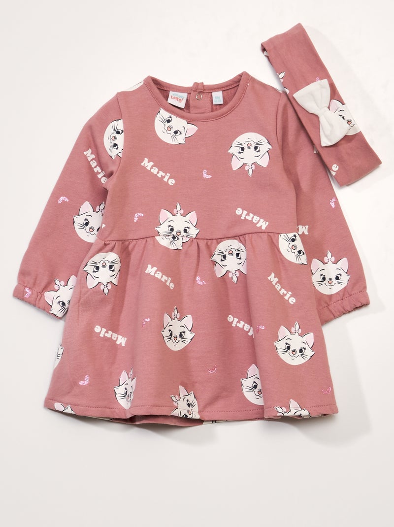 Robe en jersey + bandeau 'Marie' Les Aristochats' - 2 pièces Rose - Kiabi