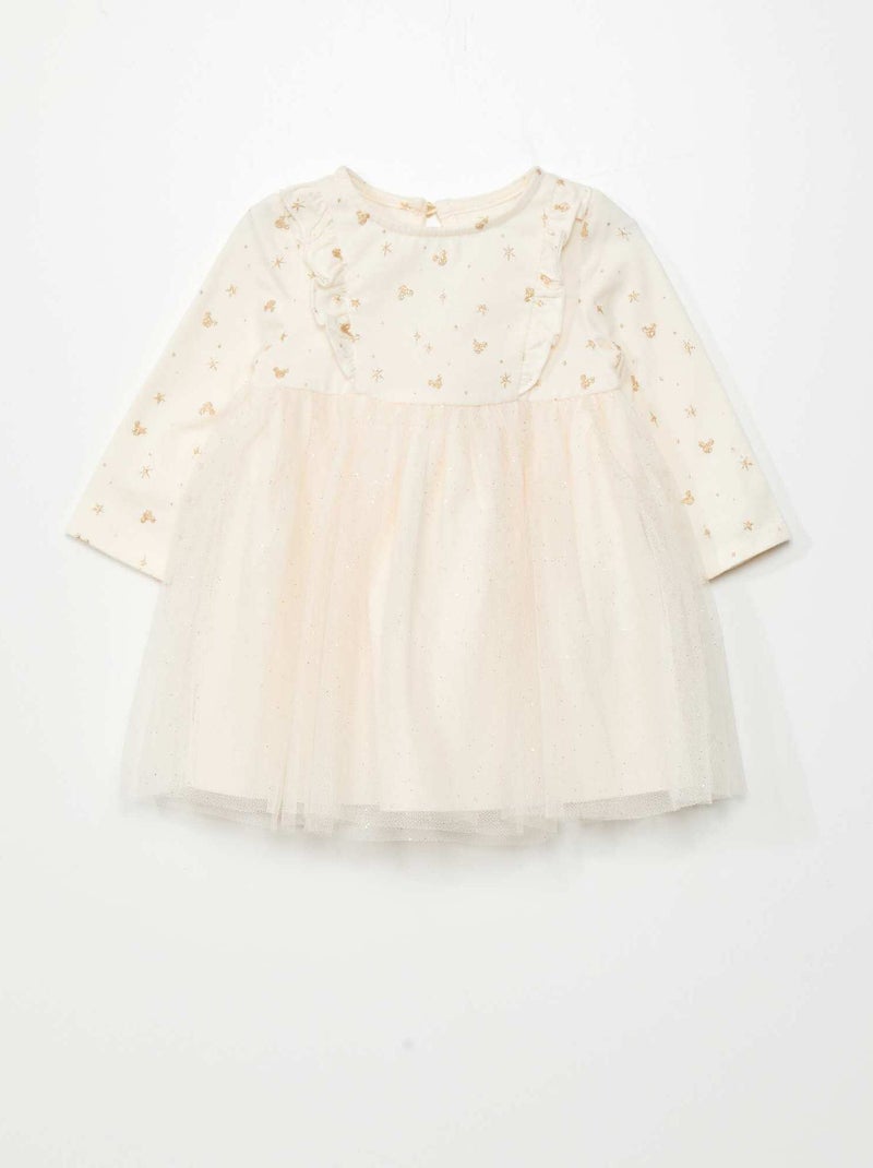 Robe en jersey et en tulle 'Disney' Blanc - Kiabi
