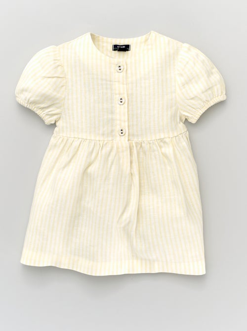 Robe en lin à rayures - Kiabi