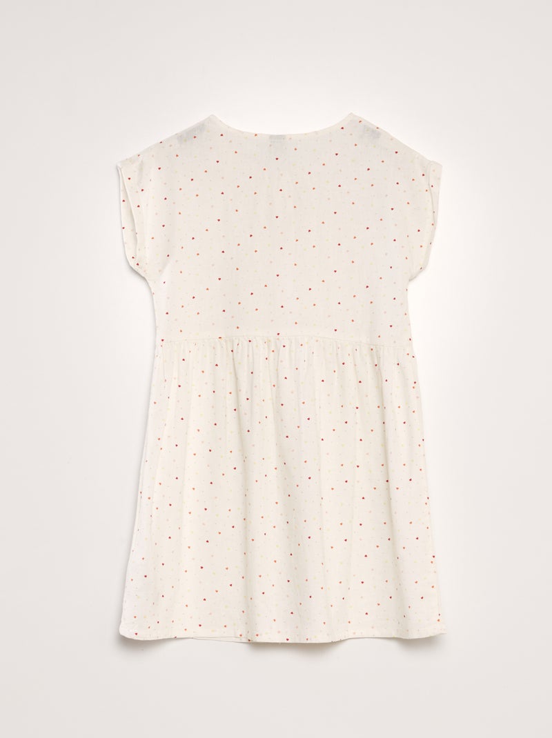 Robe en lin boutonnée Blanc - Kiabi