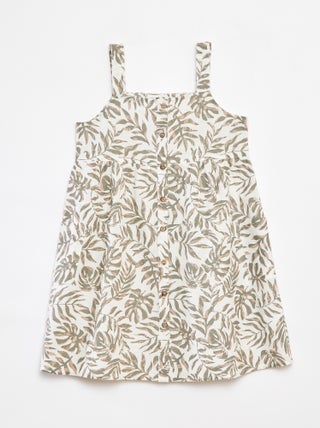 Robe en lin mélangé à ouverture boutonnée