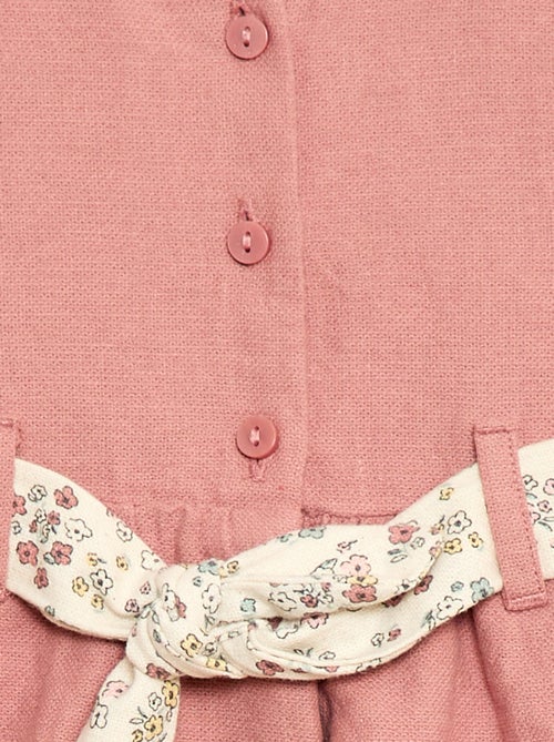 Robe en lin mélangé avec ceinture - Kiabi