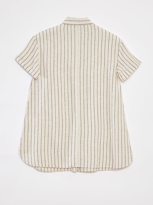 Robe en lin mélangé avec col chemise - Kiabi