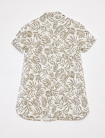 Robe en lin mélangé avec col chemise