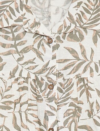 Robe en lin mélangé avec col chemise