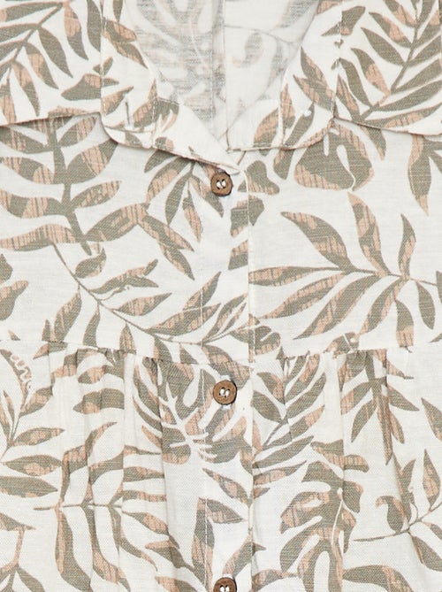 Robe en lin mélangé avec col chemise - Kiabi