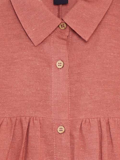 Robe en lin mélangé avec col chemise - Kiabi
