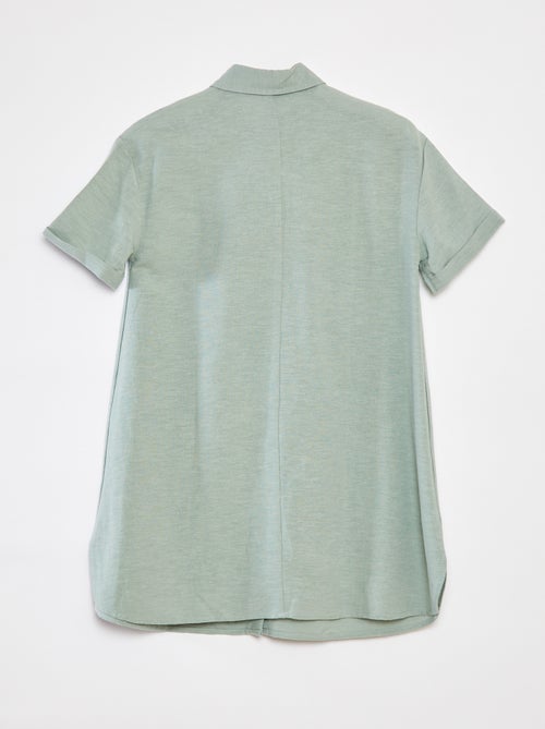 Robe en lin mélangé avec col chemise - Kiabi