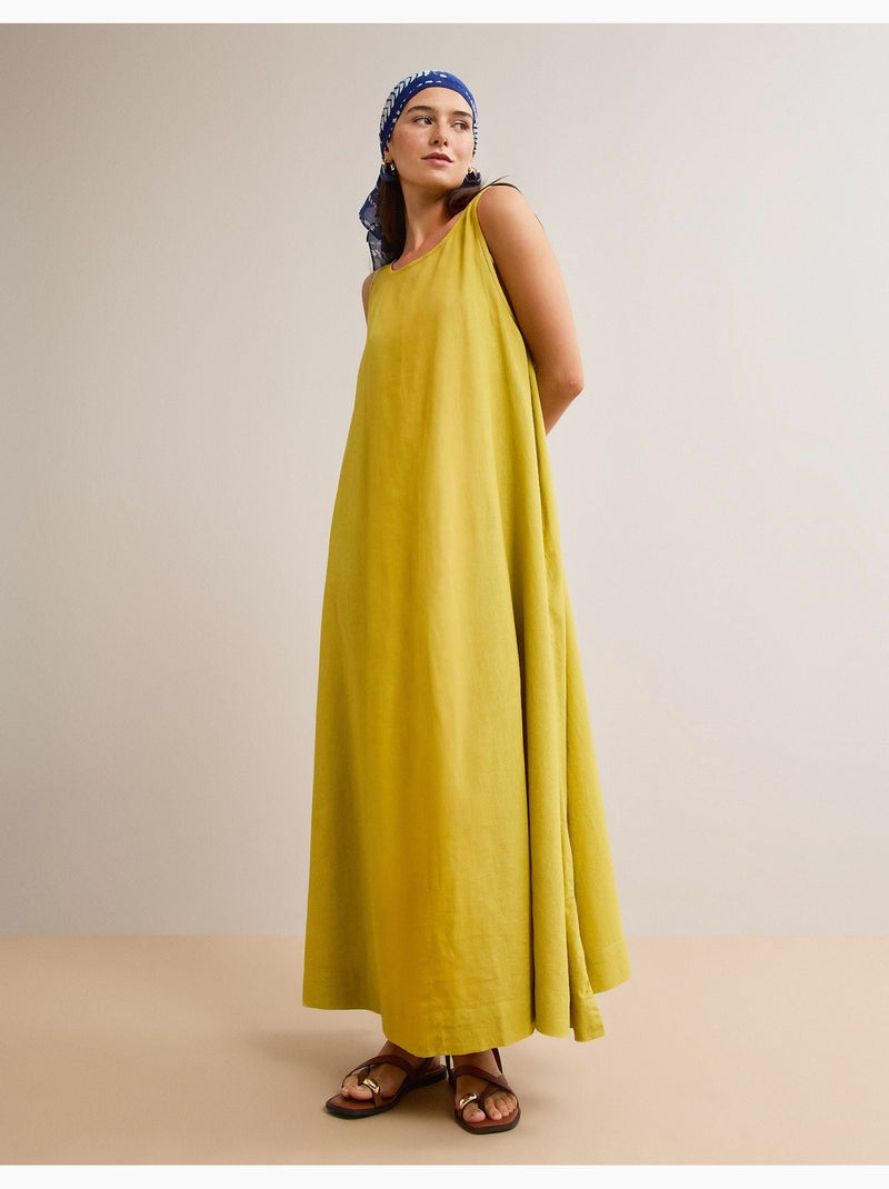 Robe en lin, mo fashion Jaune - Kiabi